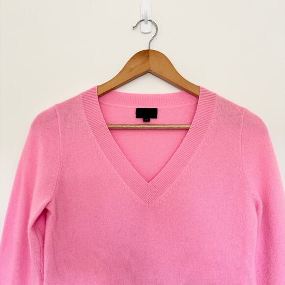 J Crew Collection Cashmere V Neck Sweater in Pink - Picture 2 of 7